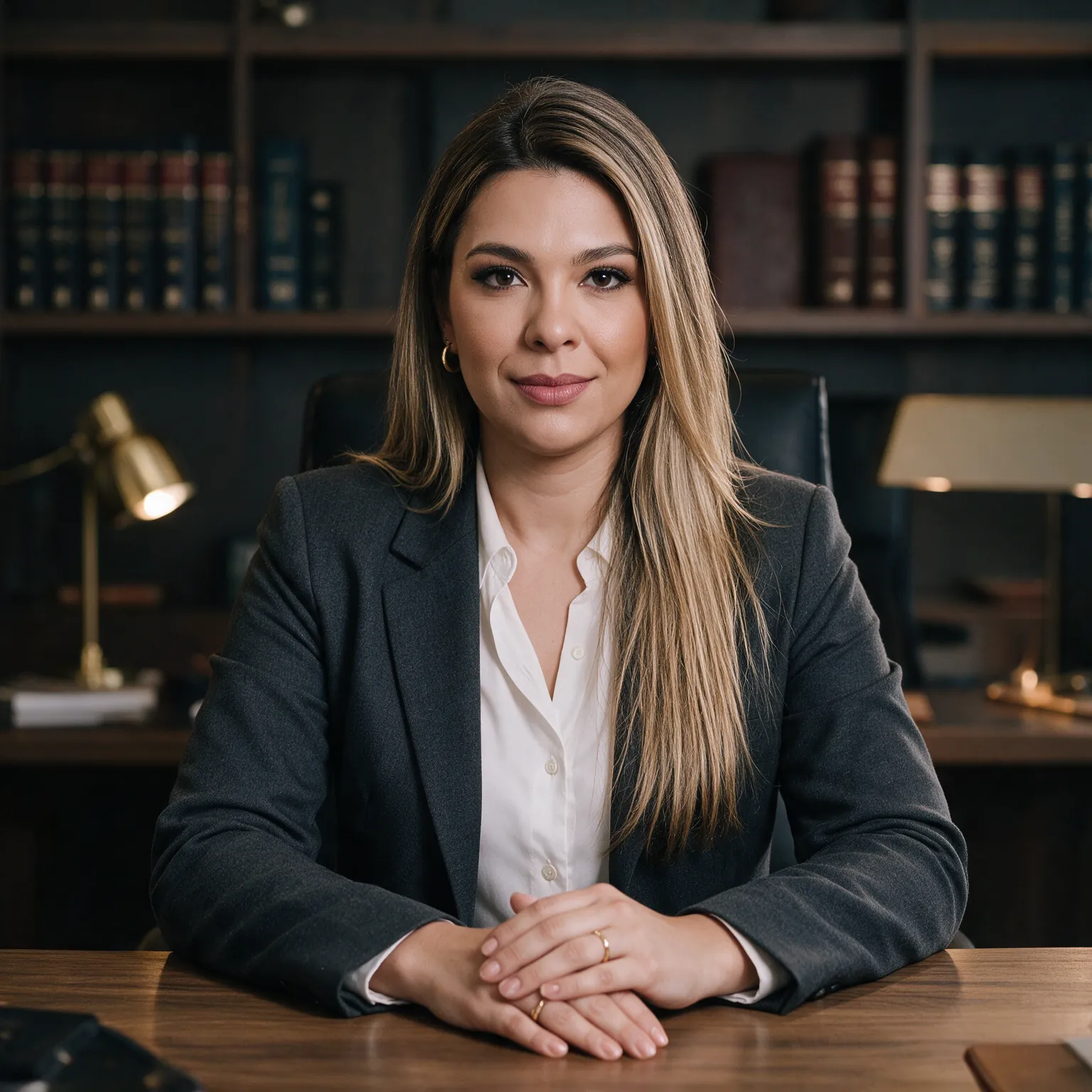 Laila de Almeida Scherer, advogada previdenciária, em seu escritório